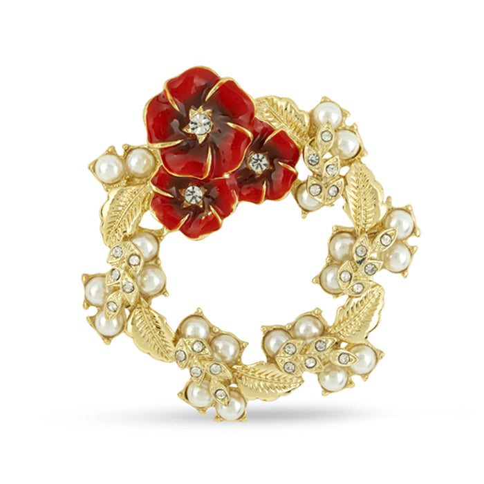 Gold sale wreath brooch