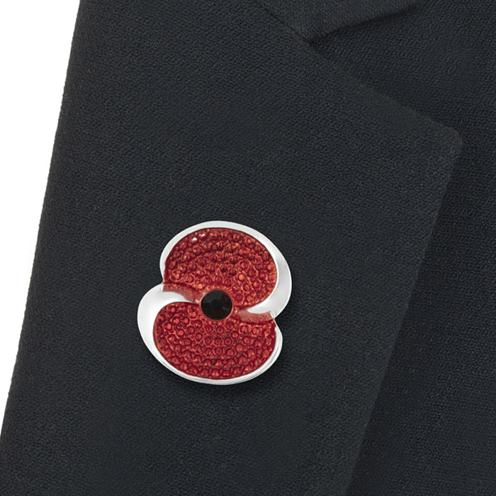 Sparkly clearance poppy brooch