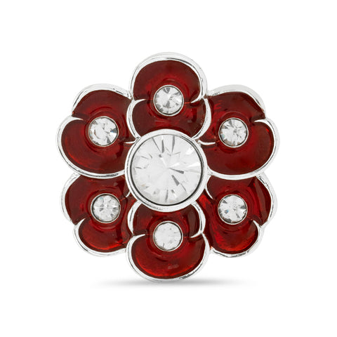 Crystal Poppy Wreath Pin