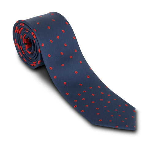 Falling Poppies Silk Tie