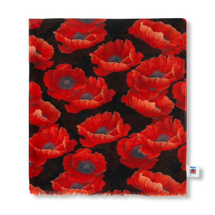 Tumbling Poppies rPET Lightweight Scarf