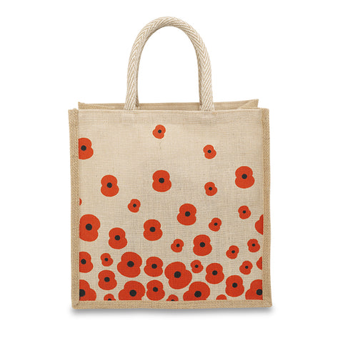 Falling Poppies Medium Juco Bag