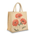 Three Poppy Spray Medium Jute Bag