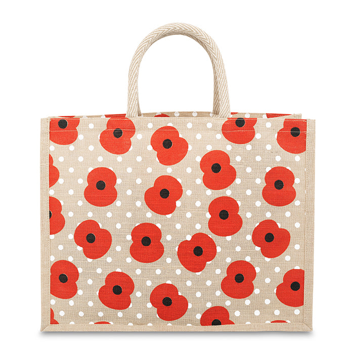 Poppy & Spot Large Jute Bag