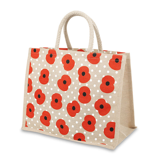 Poppy & Spot Large Jute Bag