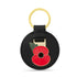 Ridged Poppy Leather Key Fob