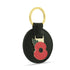 Ridged Poppy Leather Key Fob