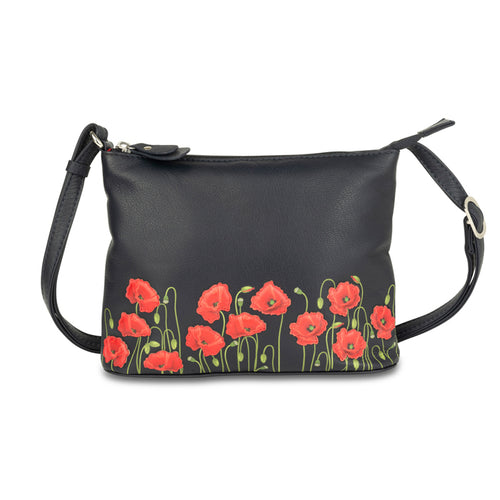 Poppy Field Leather Crossbody Bag