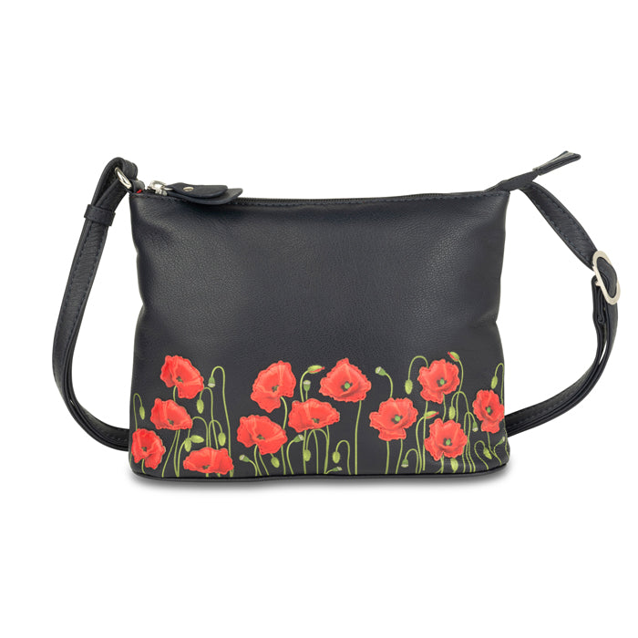 Poppy Field Leather Crossbody Bag