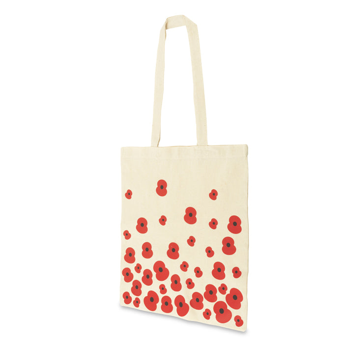 Falling Poppies Cotton Tote Bag