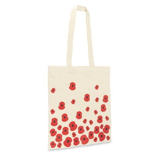 Falling Poppies Cotton Tote Bag