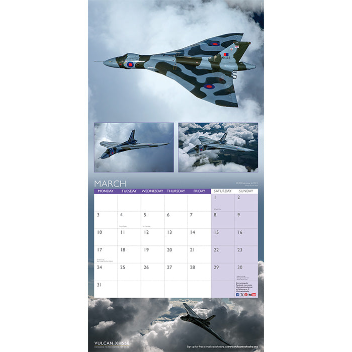 Vulcan XH558 Calendar 2025