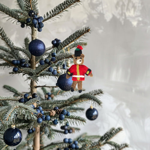 Guardsman Bear Poppy Felt Christmas Decoration