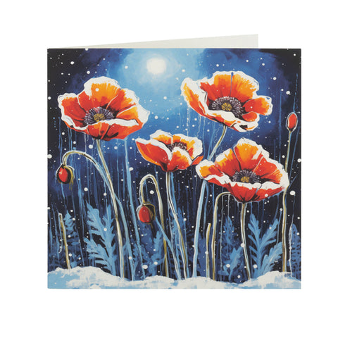 Poppies In The Snow Christmas Cards - Pack of 10