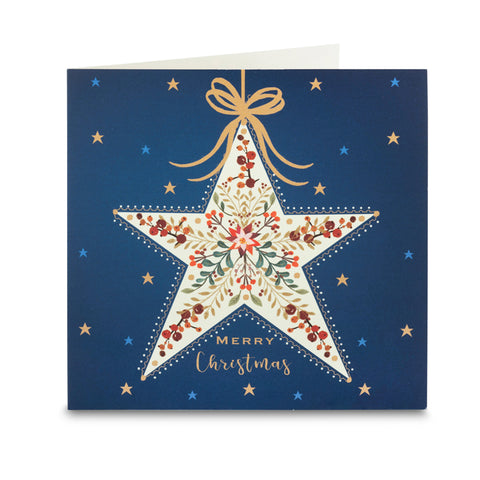 Merry Christmas Star Christmas Cards - Pack of 10