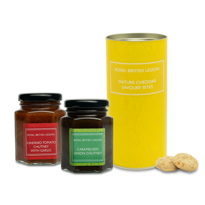 Royal British Legion Cheddar Crackers and Chutney Gift Set