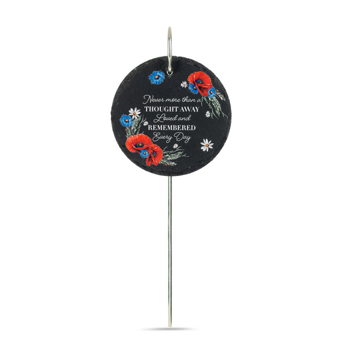 Loved and Remembered Poppies Garden Slate Plaque