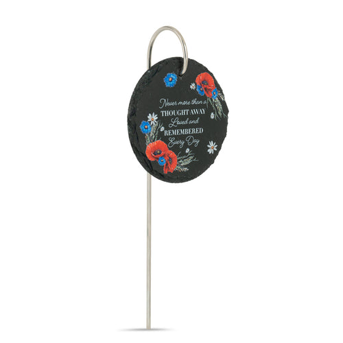 Loved and Remembered Poppies Garden Slate Plaque