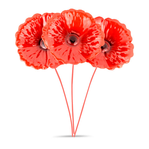 Poppy Garden Stake - Set of 3