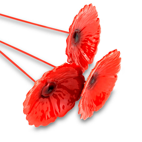 Poppy Garden Stake - Set of 3