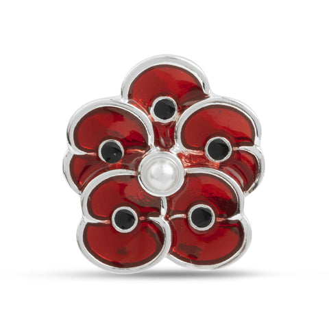 Poppy Pearl Wreath Pin