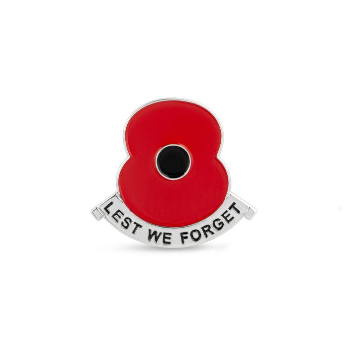 Lest We Forget Poppy Scroll Pin