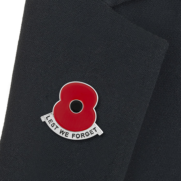 Lest We Forget Poppy Scroll Pin