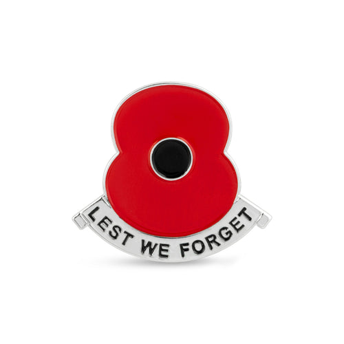 Lest We Forget Poppy Scroll Pin