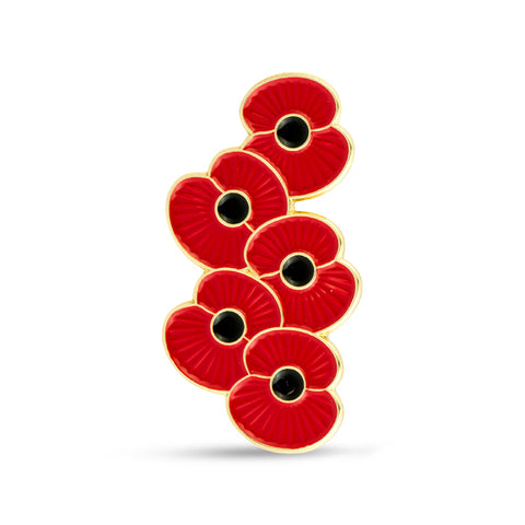 Ridged Falling Poppy Pin