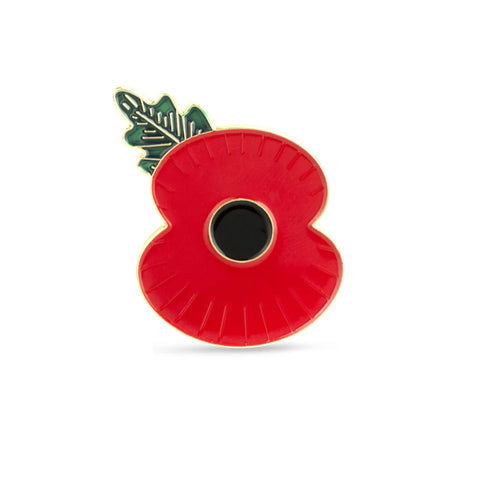 Magnetic Ridged Poppy Lapel Badge