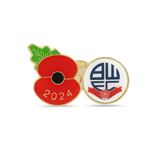 Bolton Wanderers Poppy Football Pin 2024