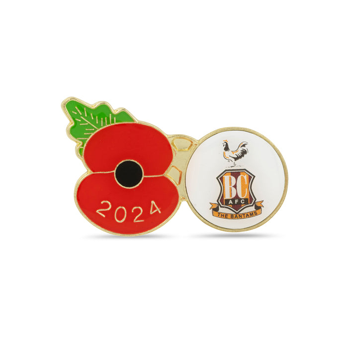 Bradford City Poppy Football Pin 2024