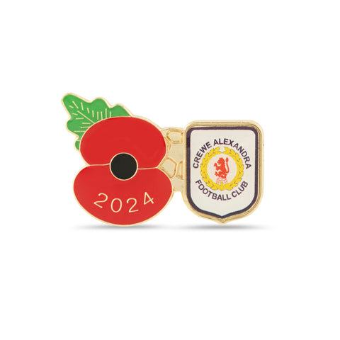 Crewe Alexandra Poppy Football Pin 2024