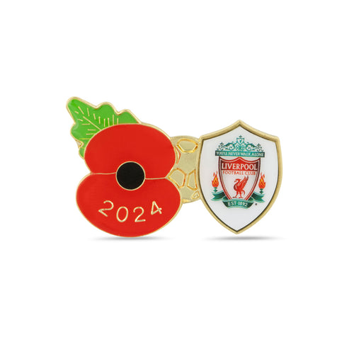 Liverpool Poppy Football Pin 2024