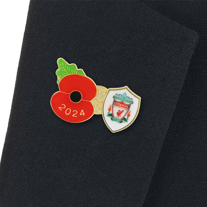 Liverpool Poppy Football Pin 2024