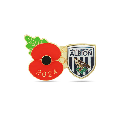 West Bromwich Albion Poppy Football Pin 2024