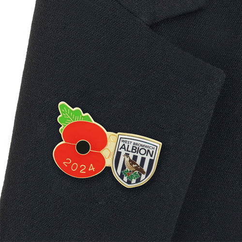 West Bromwich Albion Poppy Football Pin 2024