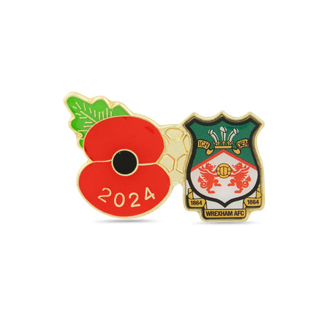 Wrexham AFC Poppy Football Pin 2024