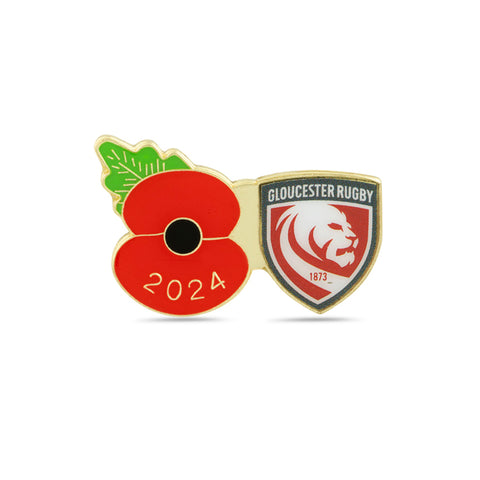 Gloucester Poppy Rugby Pin 2024