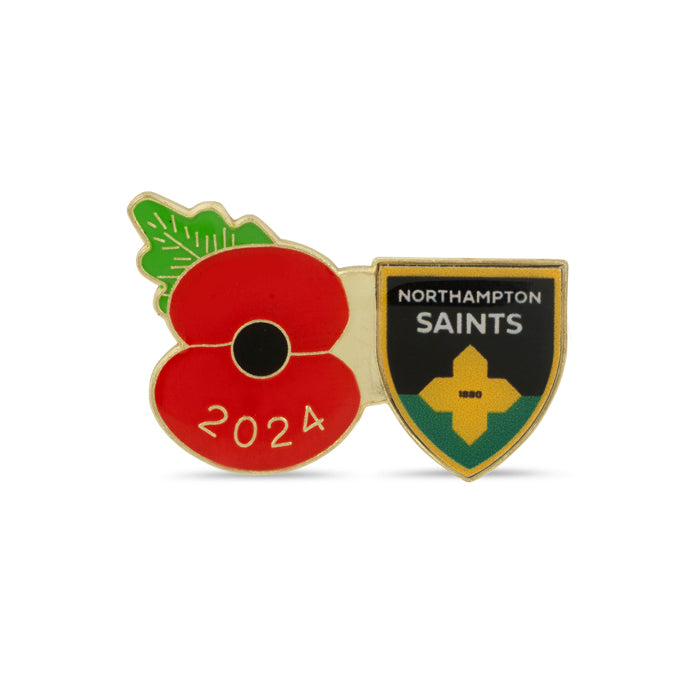 Northampton Saints Poppy Rugby Pin 2024