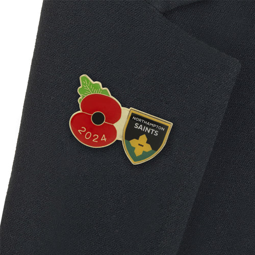 Northampton Saints Poppy Rugby Pin 2024