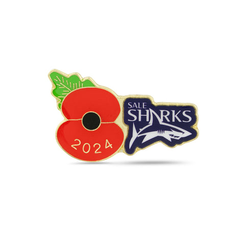 Sale Sharks Poppy Rugby Pin 2024