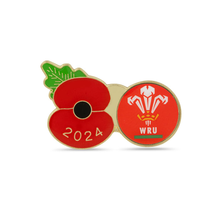 Welsh Rugby Union Poppy Rugby Pin 2024