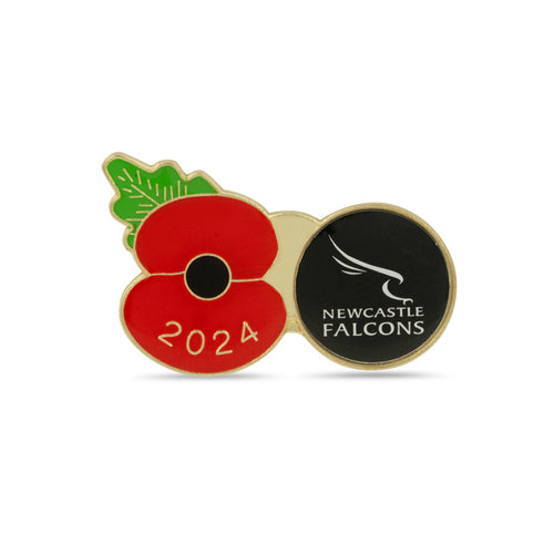 Newcastle Falcons Poppy Rugby Pin 2024