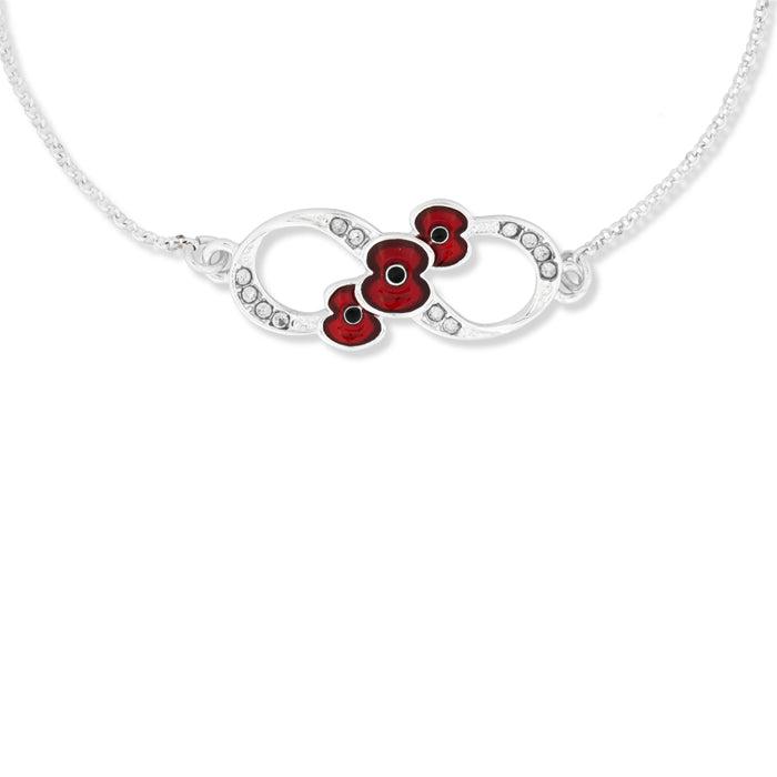 Infinity Crystal Poppy Bracelet