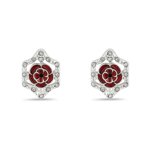 Art Deco Vintage Poppy Stud Earrings