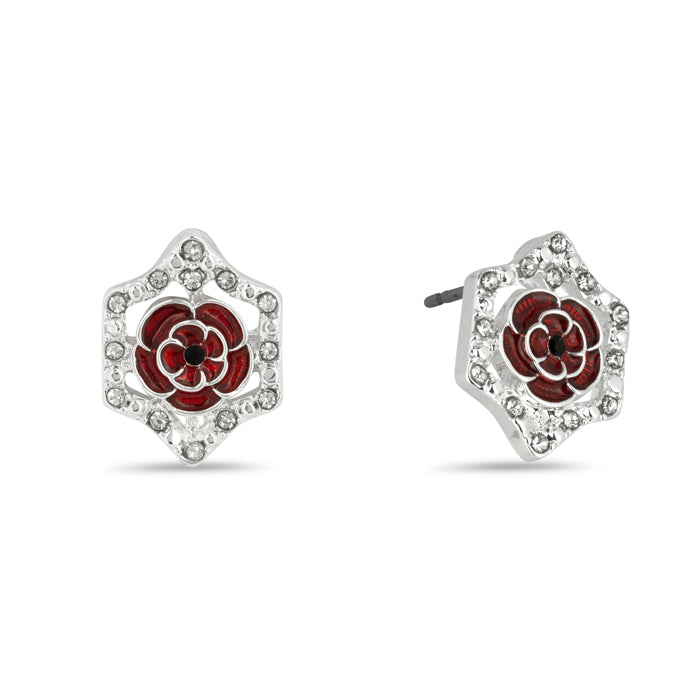 Art Deco Vintage Poppy Stud Earrings