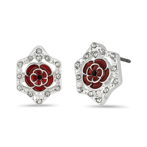 Art Deco Vintage Poppy Stud Earrings