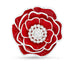 Poppy Floral Crystal Brooch