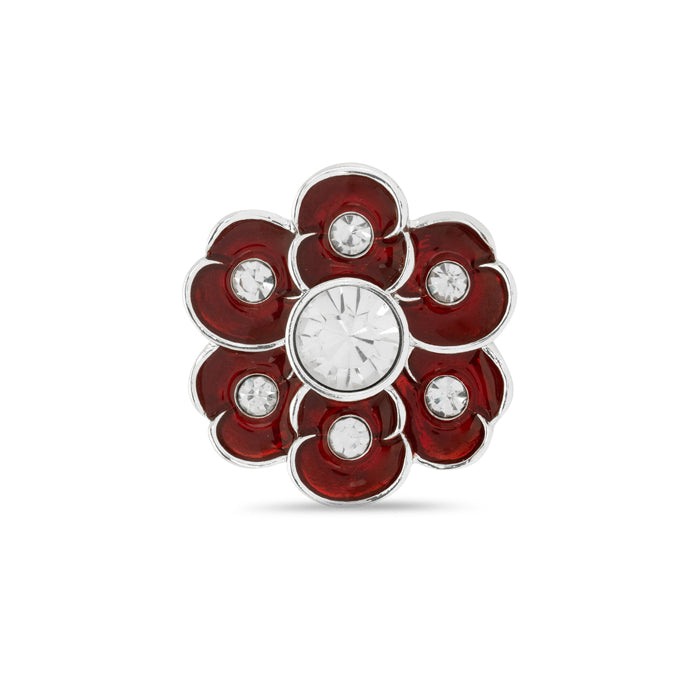 Crystal Poppy Wreath Pin